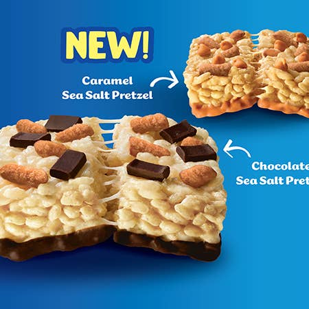 Long Island Candy Factory - Wholesale Cookie - Rice Krispies Treats 12 Ct 2.1 Oz Salted Caramel Mega Size Tray