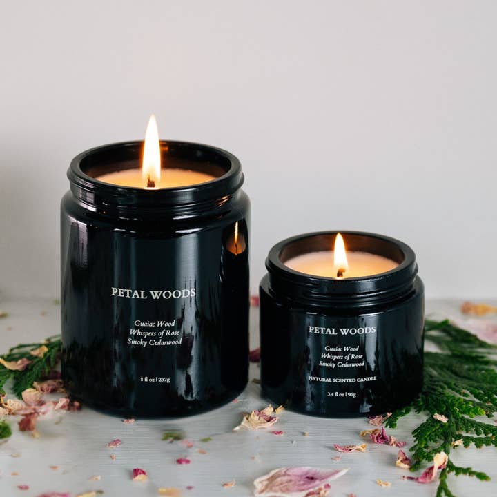 Petal Woods - 100% Natural Scented Candle for wholesale by ONYX + PETAL