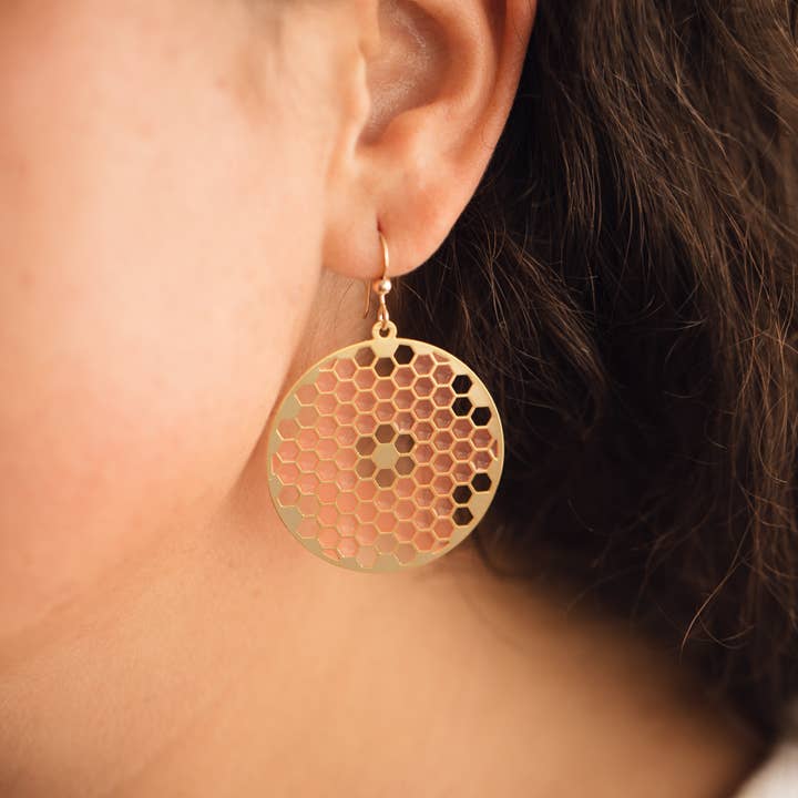 Tiny Deer Studio - Wholesale Dangle Earrings - Translucent Flower Tile Round Earrings