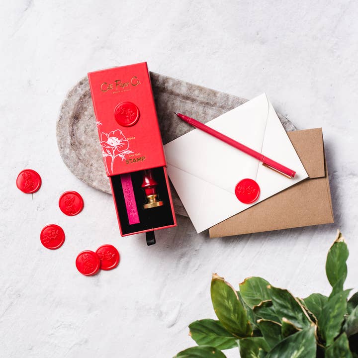 Cate Paper Co. - Wholesale Sealing Wax - Wax seal stamp and wax stick set