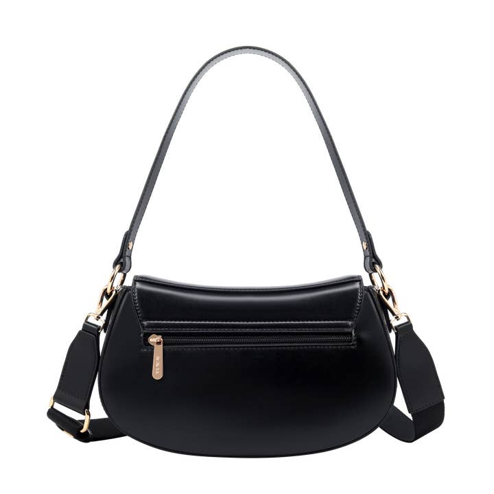 ACACIA(Formerly OLA) - Wholesale Shoulder bag – women's - Grace Black Gold Clasp Saddle Bag2