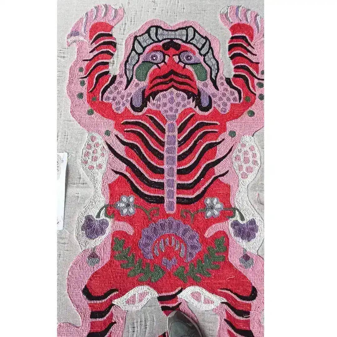 Maia Homes - Wholesale Area Rug - Chinoiserie Tibetan Tiger Hand Tufted Wool Rug - Pink7