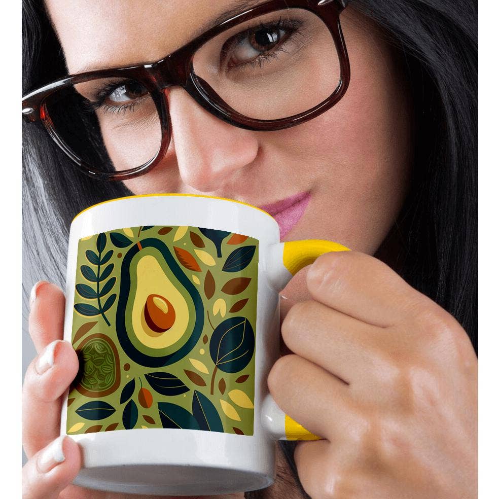 3dRose - Wholesale Coffee Mug - 3dRose, Mid-century modern style meets gourmet avacados illustration, Mug1