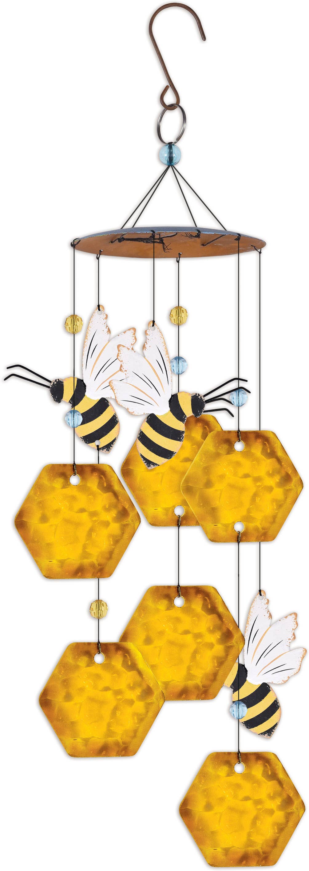 Sunset Vista Designs - Wholesale Wind Chime - Metal Bee Hive Spring Garden Wind Chime - 936511
