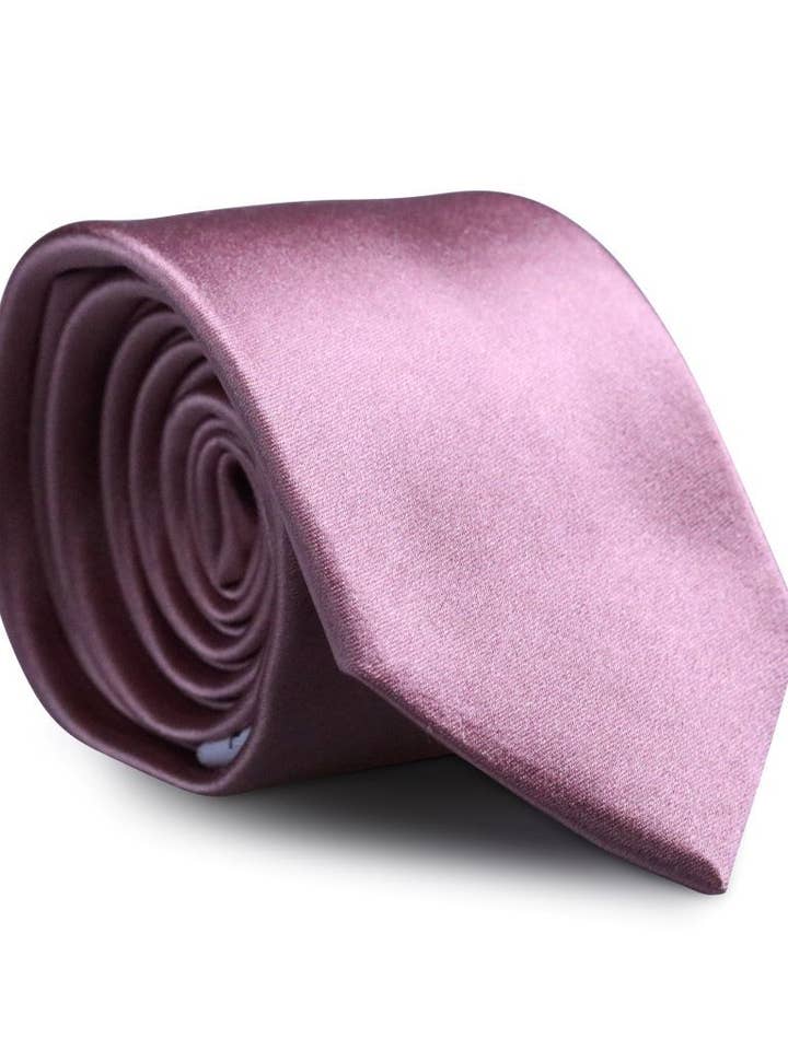 Dusty Mauve Skinny Silk Neck Tie for wholesale by London Jae Apparel