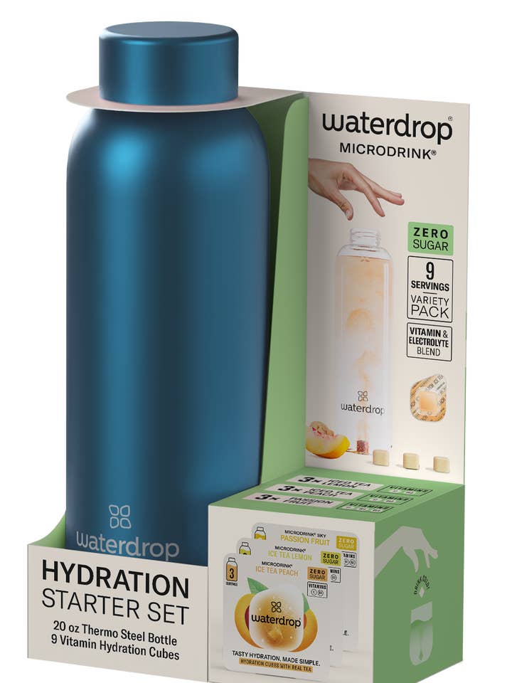 Hydration Starter Kit - 20oz Steel Bottle with 9 Microdrinks for wholesale by waterdrop®