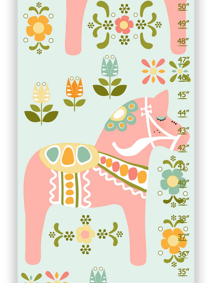 Dala Horse Personalized Growth Chart for wholesale by Finny and Zook