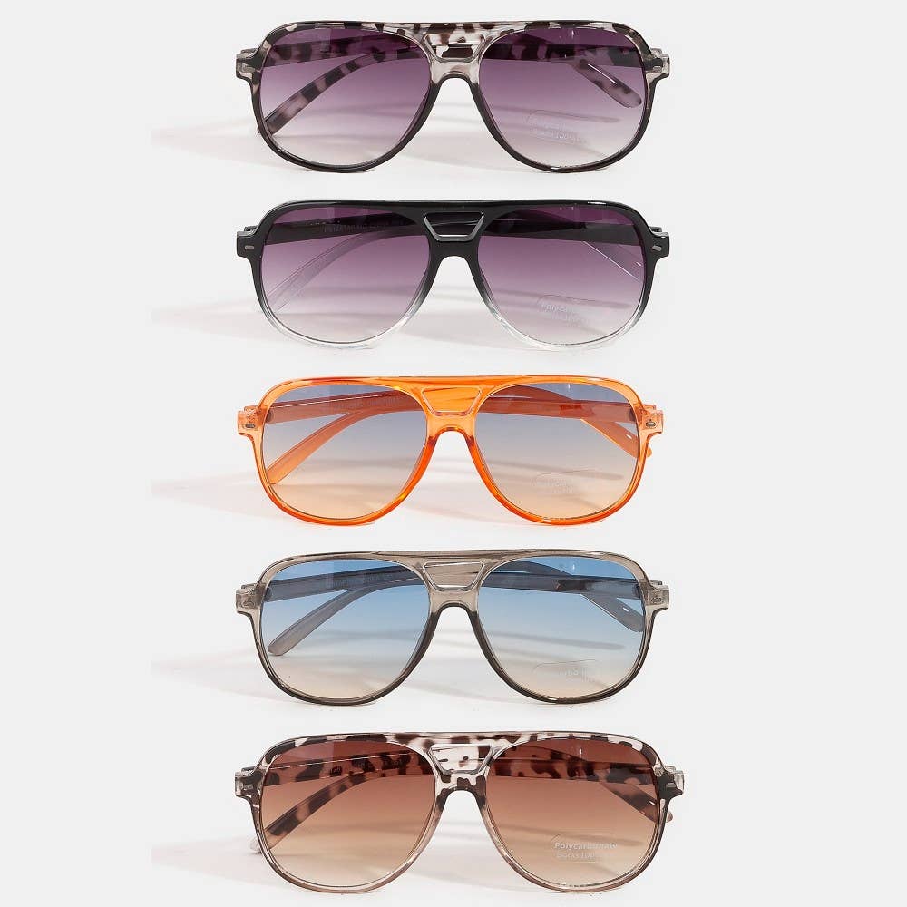 ASSORTED Vintage Style Gradient Aviator Sunglasses Set for wholesale on Faire1