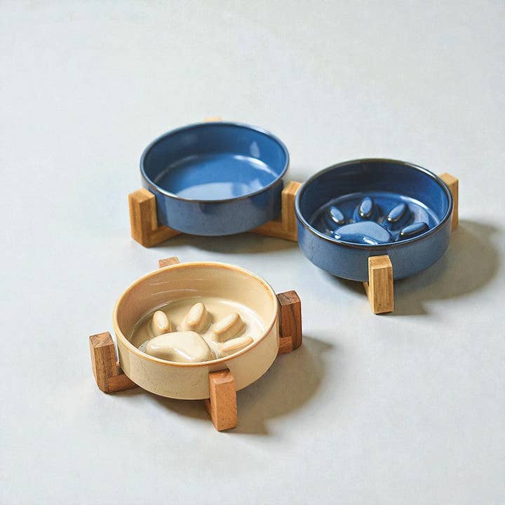 Kiln-Glazed Ceramic Slow Feeder Bowl for Pets for wholesale by SnowBall (We Cover Import Duty to USA)