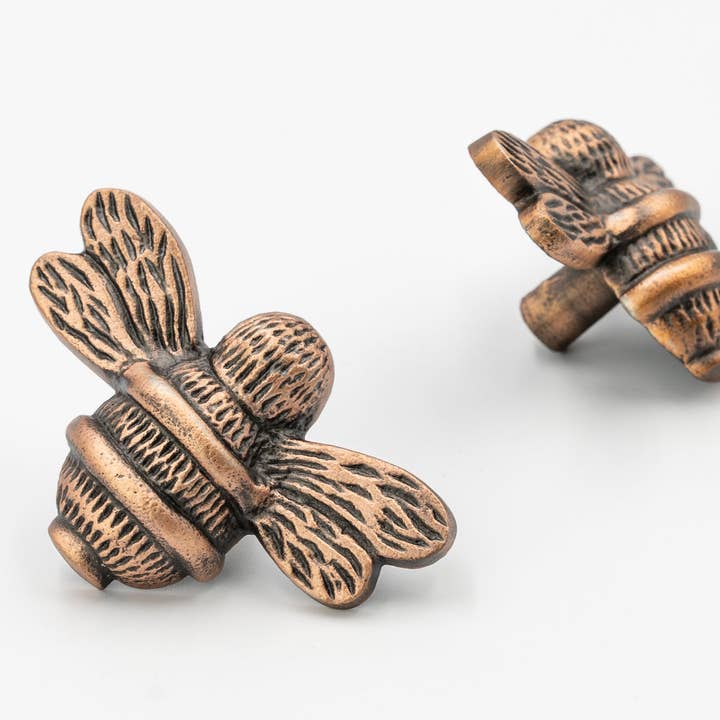 Bee Drawer Knob - Antique Copper Finish for wholesale by Brass bee