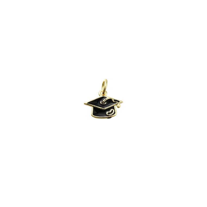 Gold Classic Graduation Cap Charm for wholesale by The Charm Bar Company