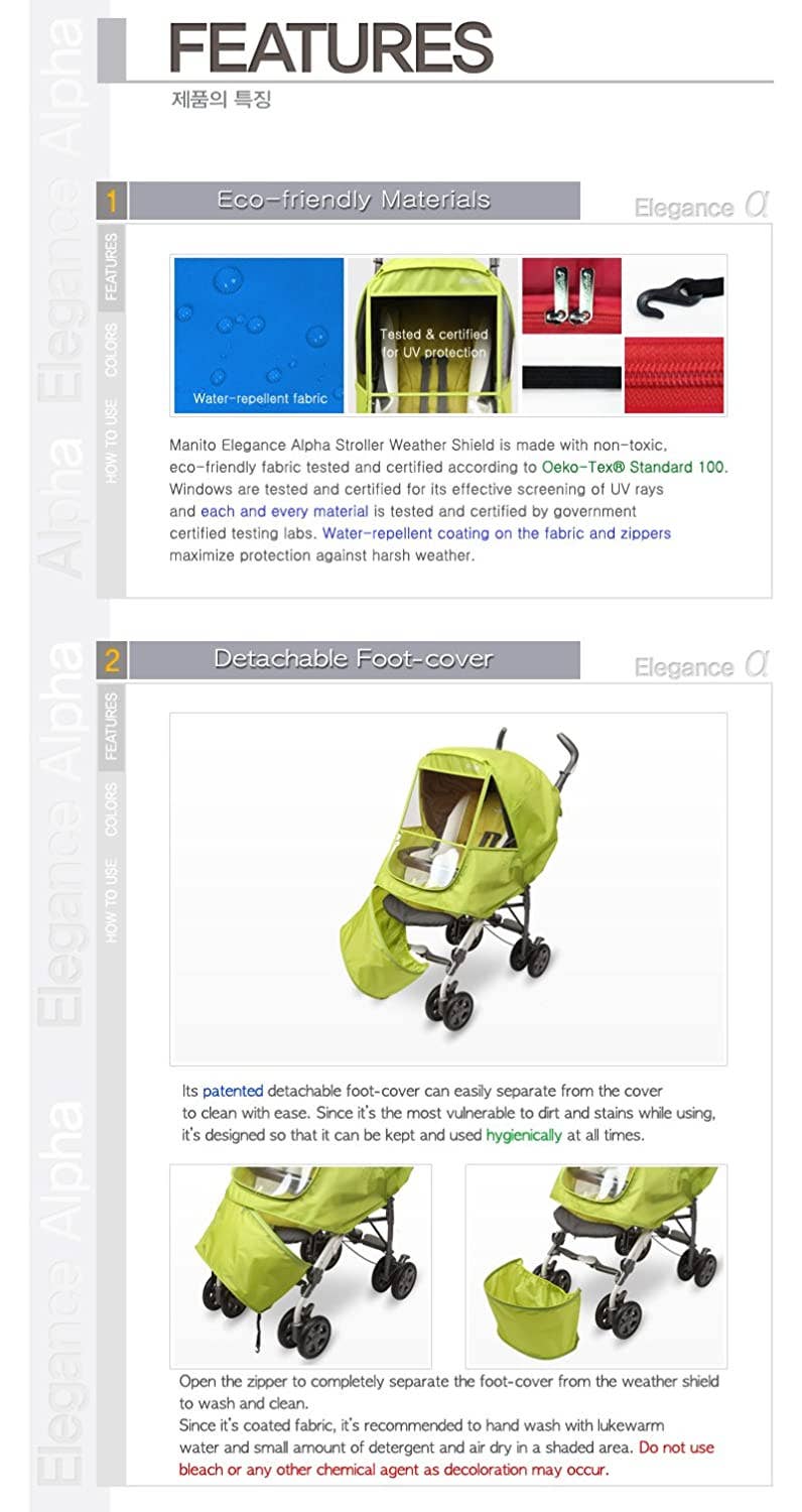 Manito - Vente Accessoire/housse pour poussette – bébé - Bouclier contre les intempéries pour poussette Elegance Alpha - Petit (Marine)7