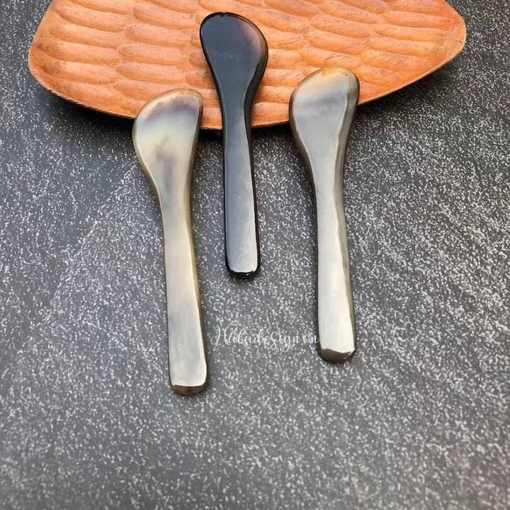 Hala Design - Wholesale Mask applicator brush/tool - Personalised Buffalo Horn Cosmetic Spatula6