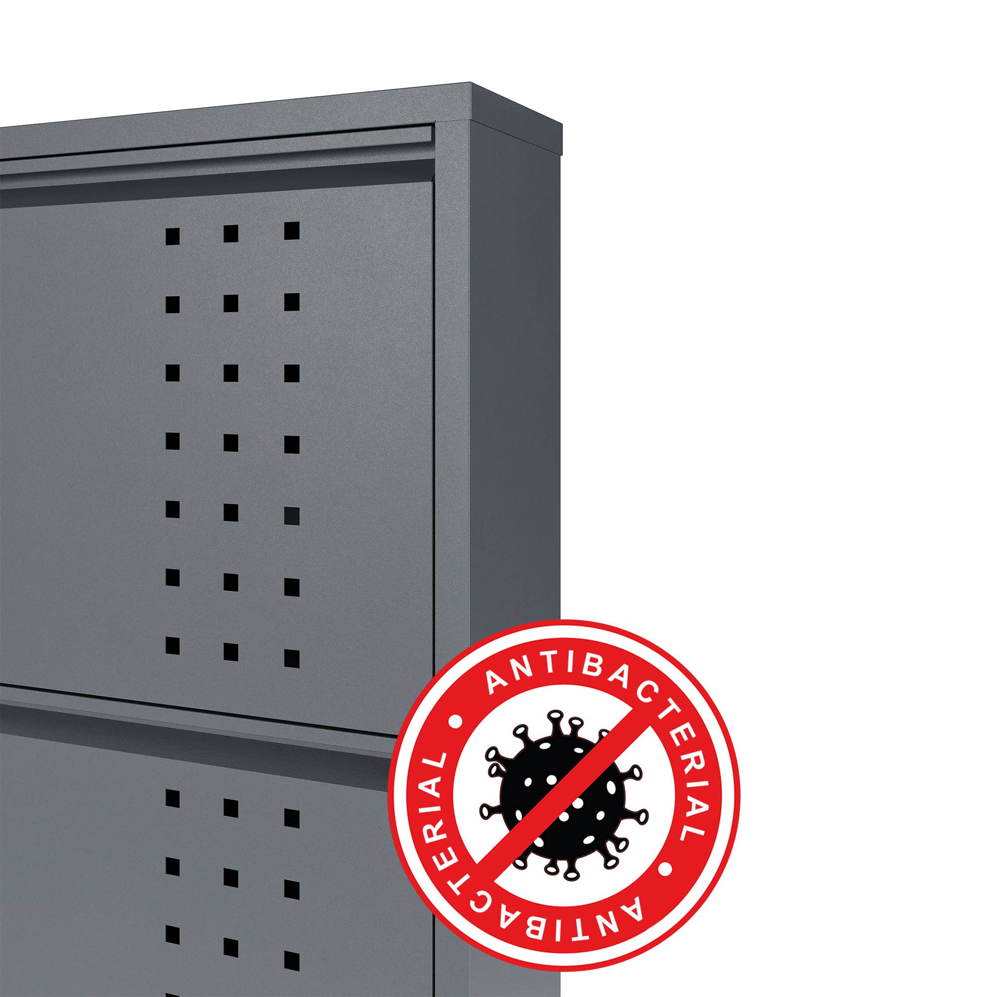 CEHA USA - Wholesale Shoe Rack - Antibacterial 5 Tier metal shoe cabinet front holes2