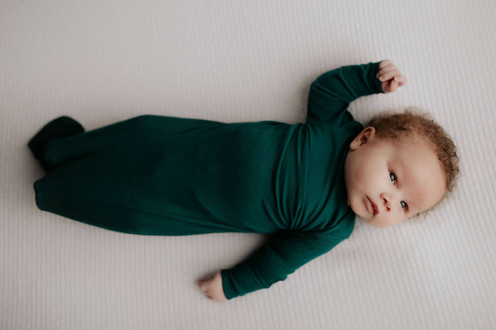 Three Little Tots - Wholesale Babygown - Baby - Forest Green Ribbed Knotted Newborn Baby Gown Sleepwear2