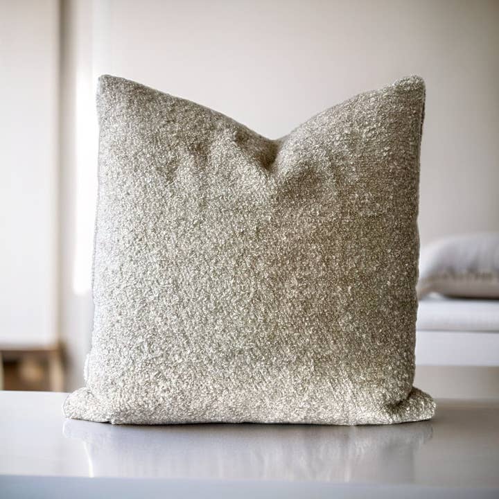 Miliva Home Store - Wholesale Throw Pillow Cover - Beige Boucle Throw Pillow - Soft Cream Boho Cushion3