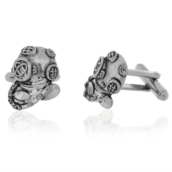 Divers Helmet Cufflinks for wholesale by Cufflinks Depot