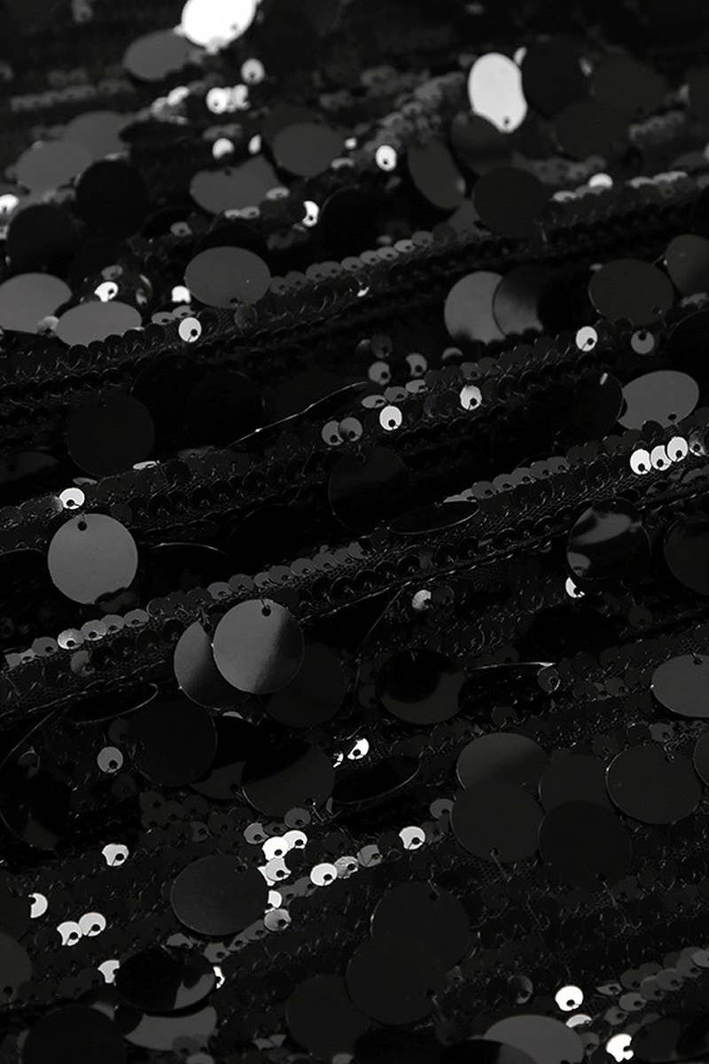 NINEXIS - Wholesale Skirt - Women's - CWBSS0349_HIGH WAIST SOLID COLOR SEQUINED MINI SKIRT2