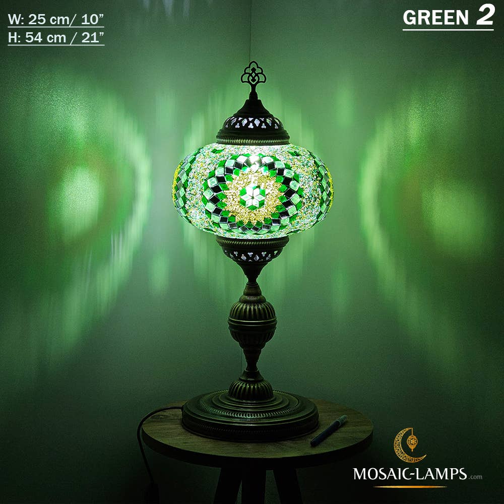 Mosaic Lamps - Wholesale Accent/Desk Lamp - 10+ Colors - Turkish Mosaic X Large Globe Table Lamp, Marrak24