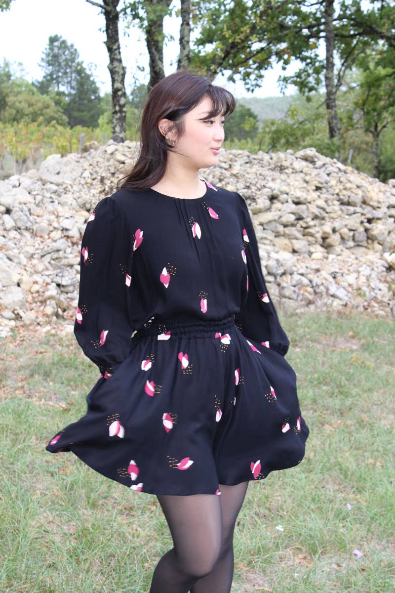 Eglantine et Zoé - Wholesale Fabric - Fago Black Liquorice Viscose Twill Fabric1