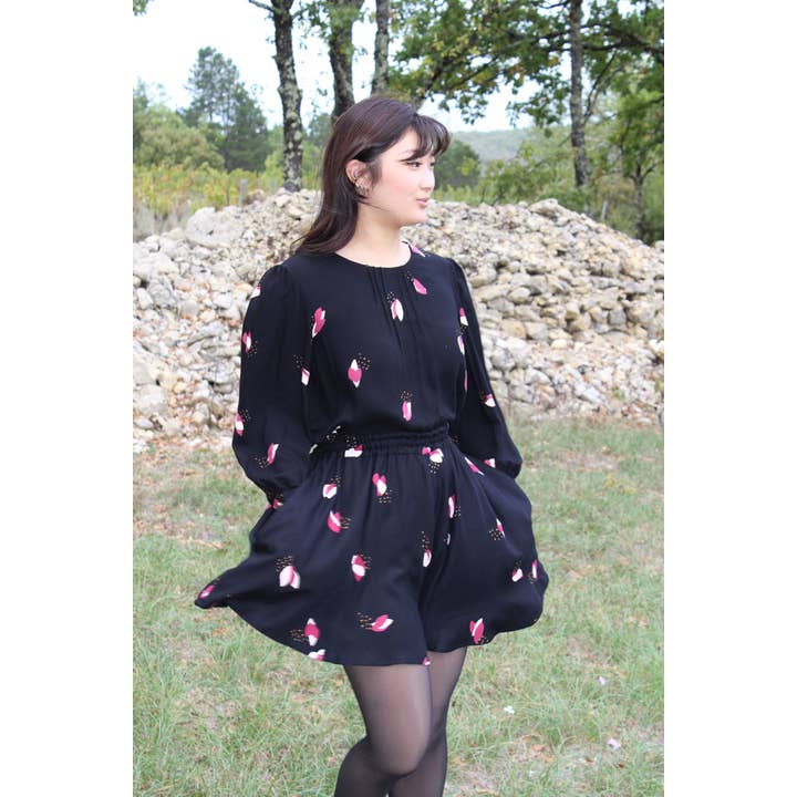 Eglantine et Zoé - Wholesale Fabric - Fago Black Liquorice Viscose Twill Fabric1