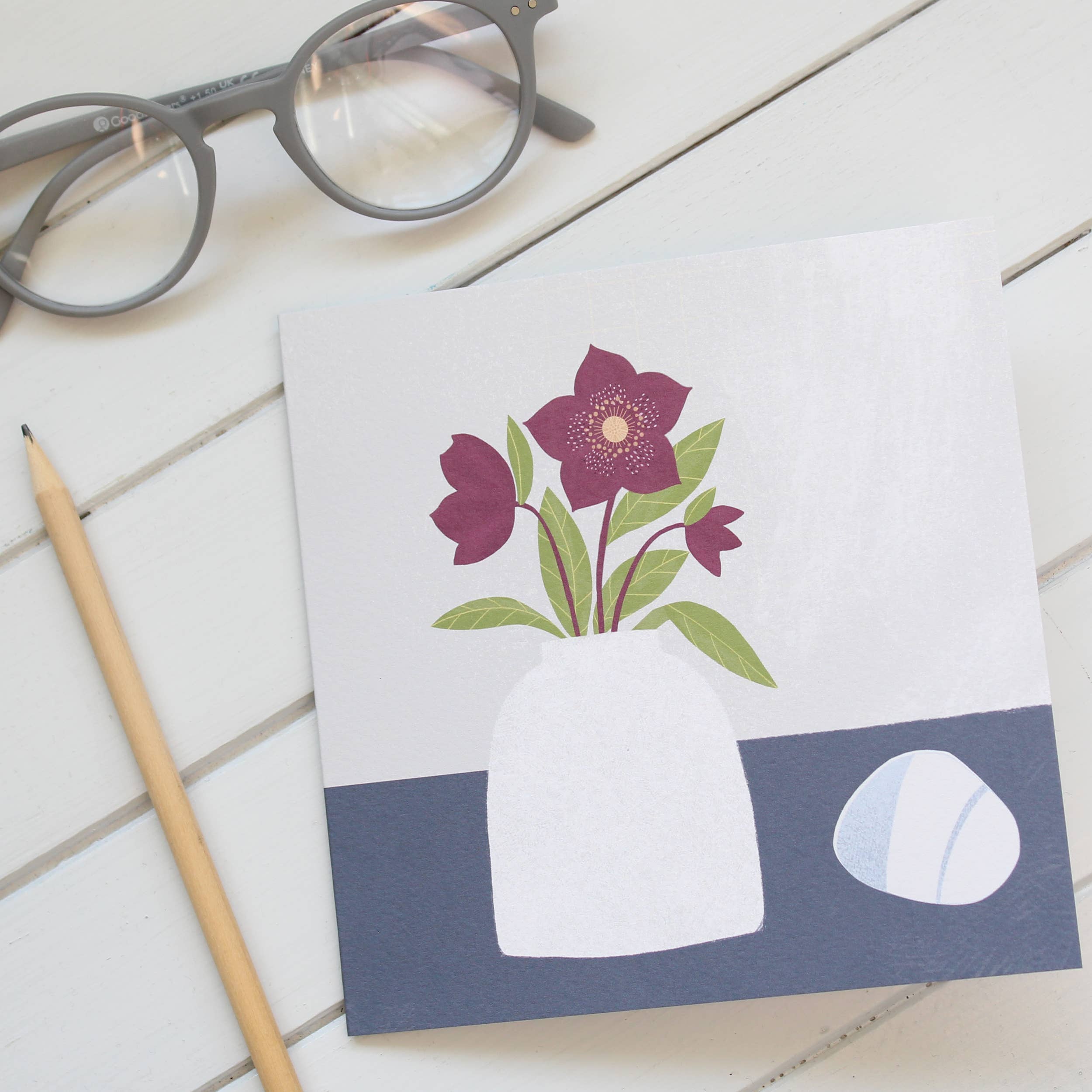 Louise Brainwood - Wholesale Everyday Greeting Card - Hellebores Greetings Card 2