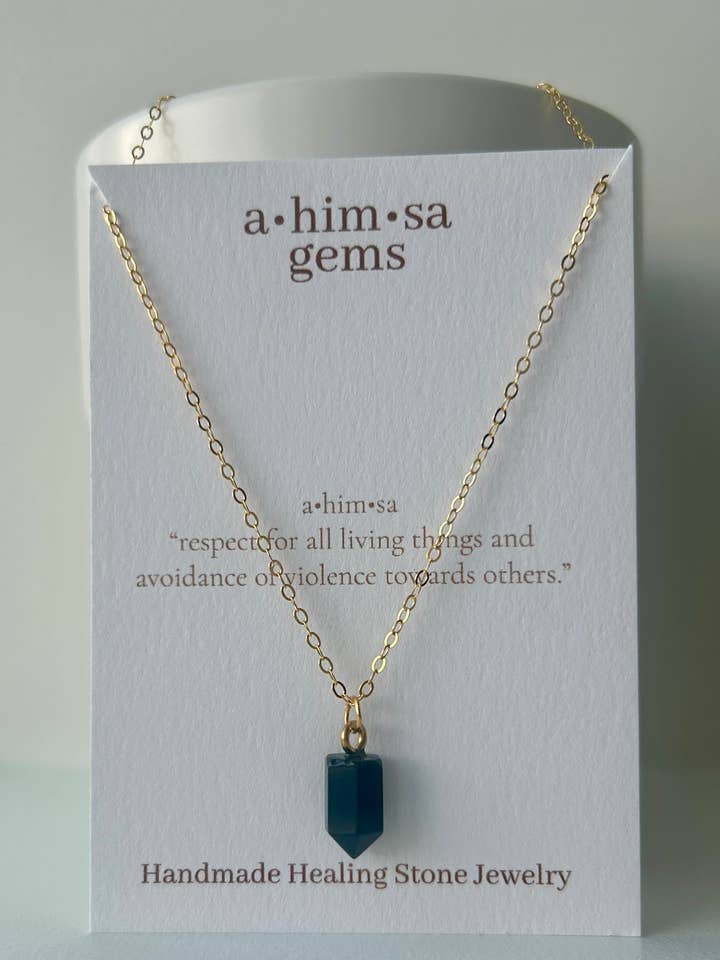 Black Agate Gold Necklace for wholesale by Ahimsa Gems
