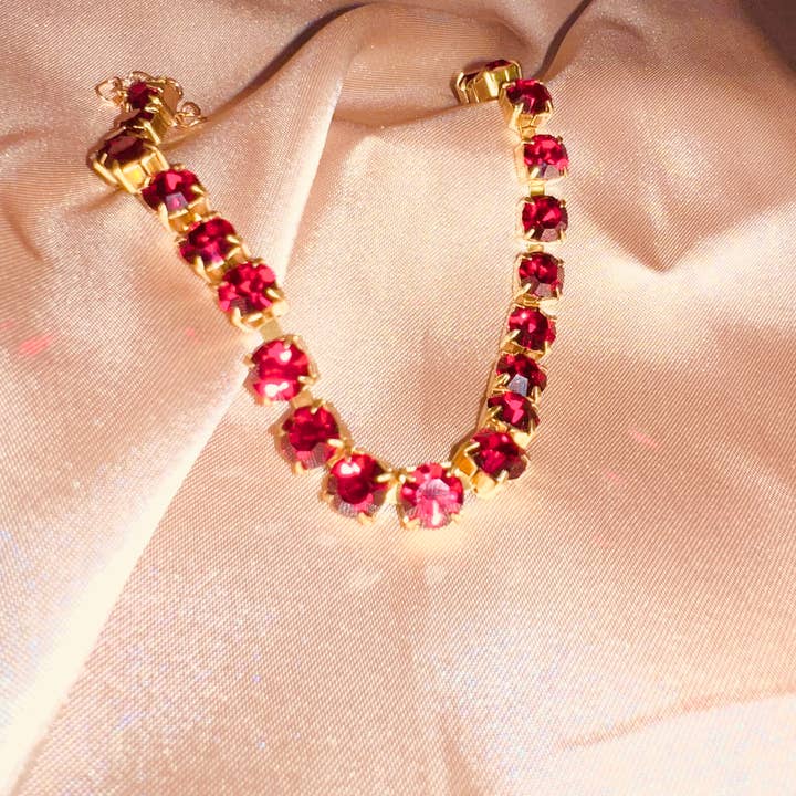 Natsuko’s Jewels - Wholesale Anklet - Ruby Red Preciosa Crystal Anklet4