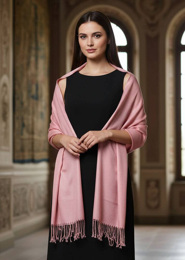 SERENITA - Wholesale Scarf - Women's - Cashmere feel wedding solid pashmina shawl wrap scarf4