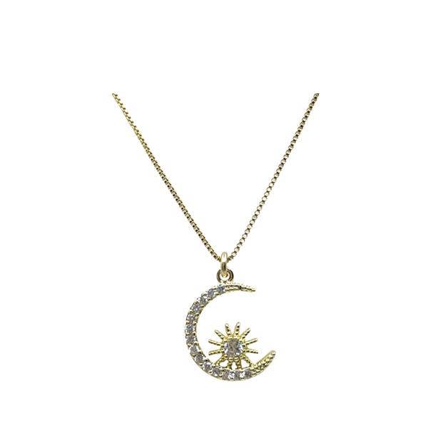 Collana a catena GF con ciondolo a forma di luna crescente (NGCH45MNSN) per la vendita all'ingrosso da parte di Athena Designs