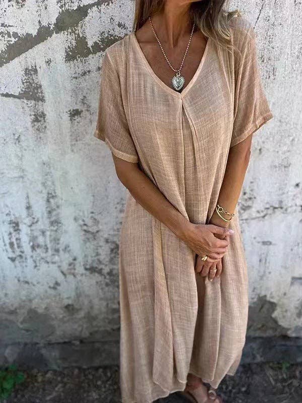 safistyle - Wholesale Dress - Women's - Flowy V-Neck Maxi Dress3