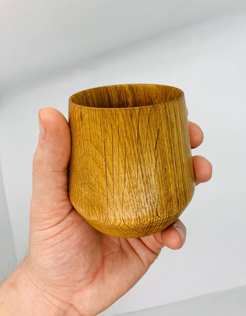 JL Woodworking – Großhandel Cocktail-/Schnapsglas – Whiskey-Becher aus weißer Eiche