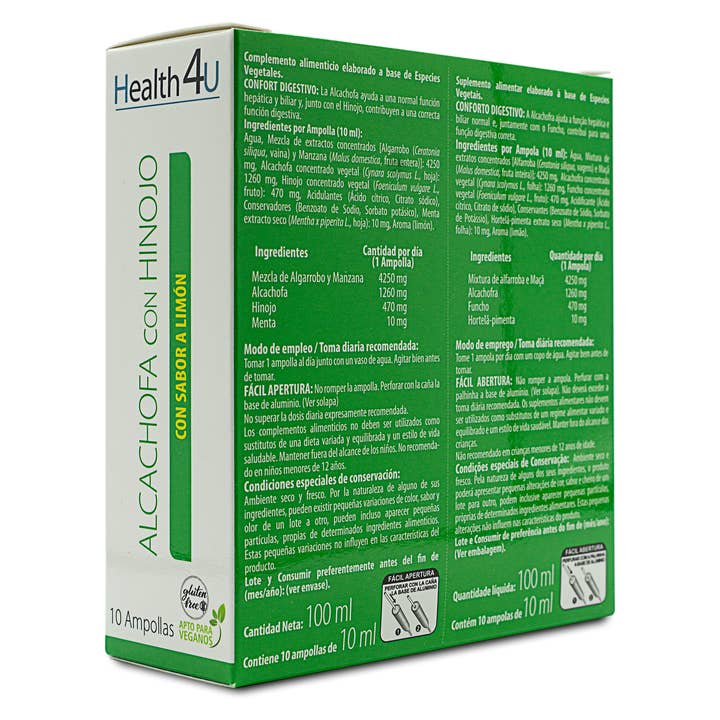 Pridahofarma - Venta al por mayor Suplementos/vitaminas para beber - H4U Alcachofa con Hinojo 10 ampollas