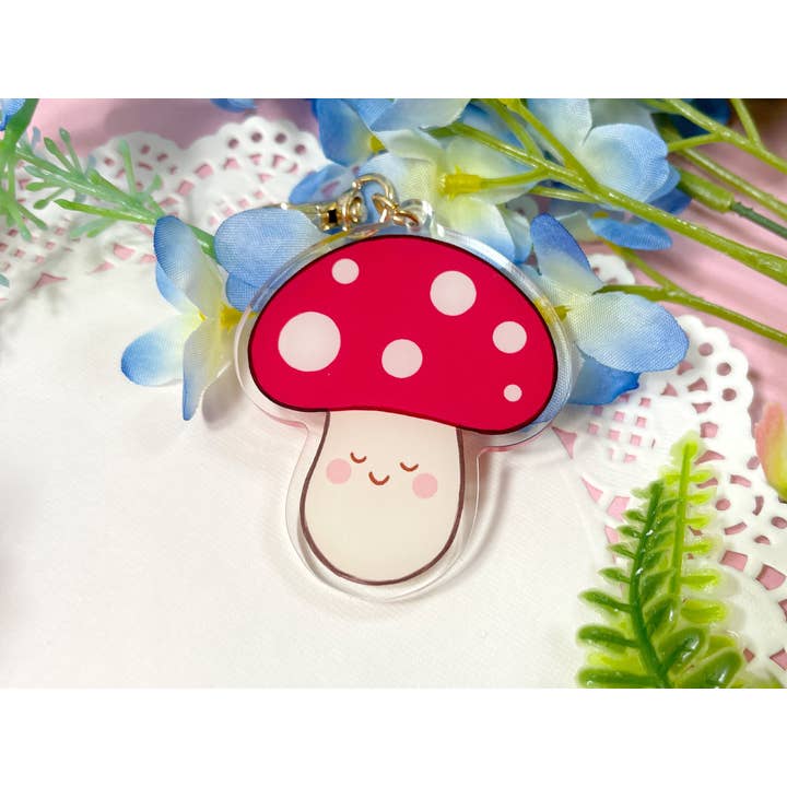 Cute Mushroom Cottagecore Fairycore Kawaii Keychain Charm for wholesale by Lilimoon