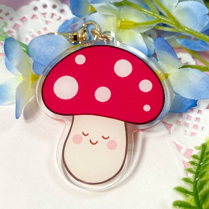 Cute Mushroom Cottagecore Fairycore Kawaii Keychain Charm for wholesale by Lilimoon