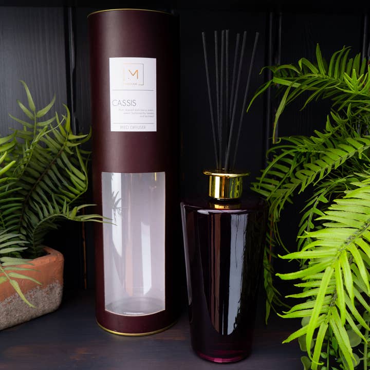 Candlelight Products Ltd – wholesale Reed diffuser – 500ml Glass Cassis Scented Reed Diffuser (MO) 1PK1