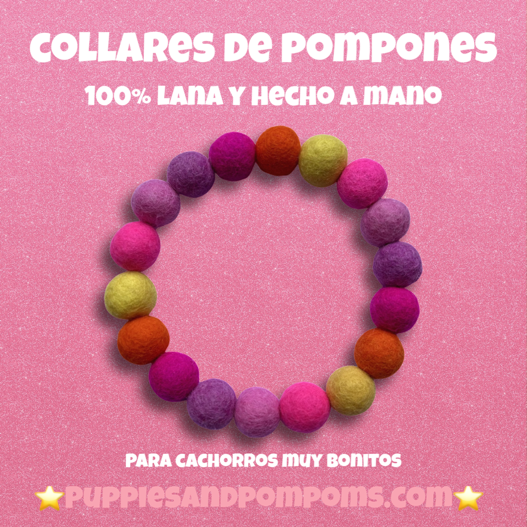 Puppies & Pom Poms - Wholesale Pet Collar - Dog - Pink - Personalised Pom Pom Dog Collar6