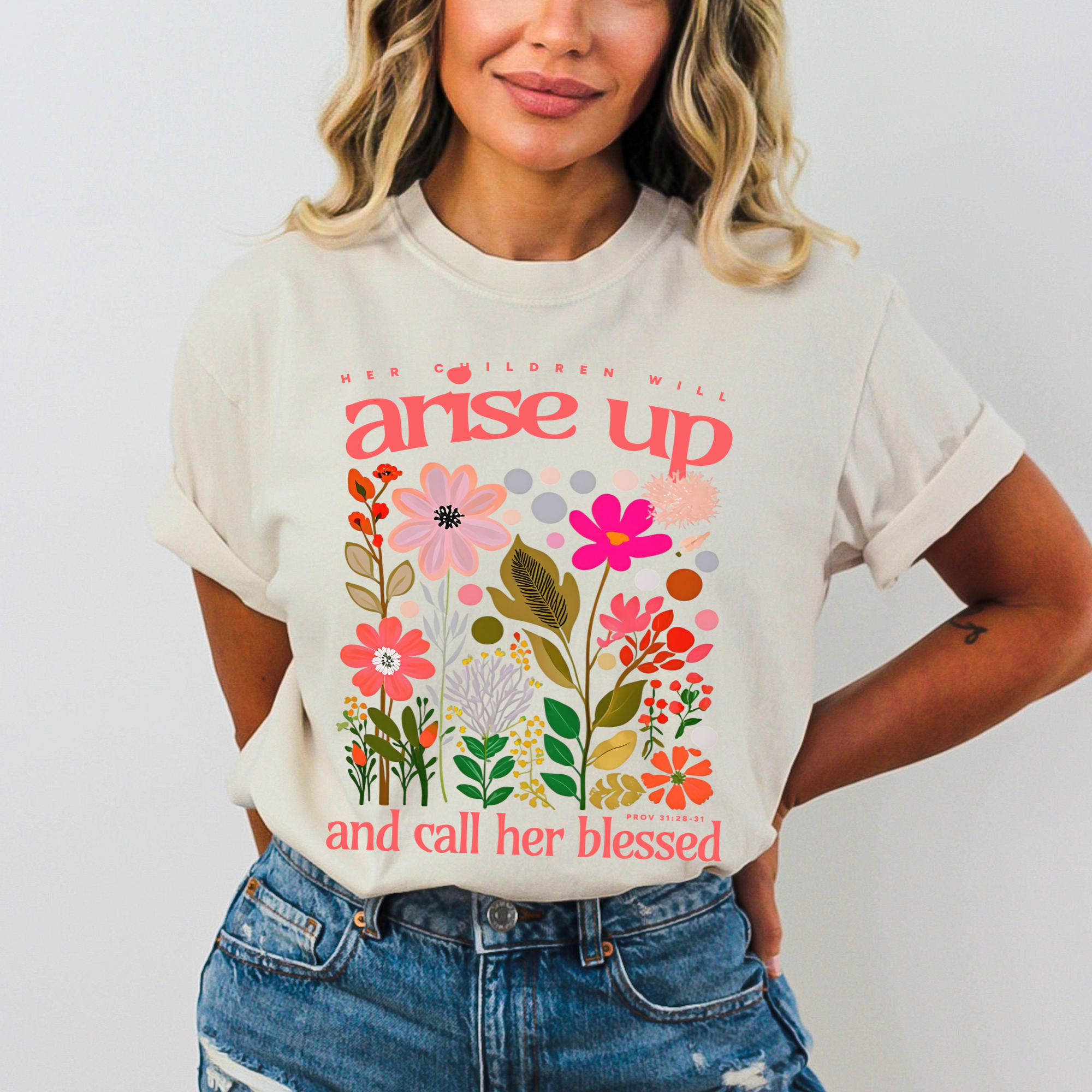 Scripted Pearl - Wholesale Screen Printed T-Shirt - Women's - Mom Bible Verse Comfort Colors Christian Mother's Day Tshirt17