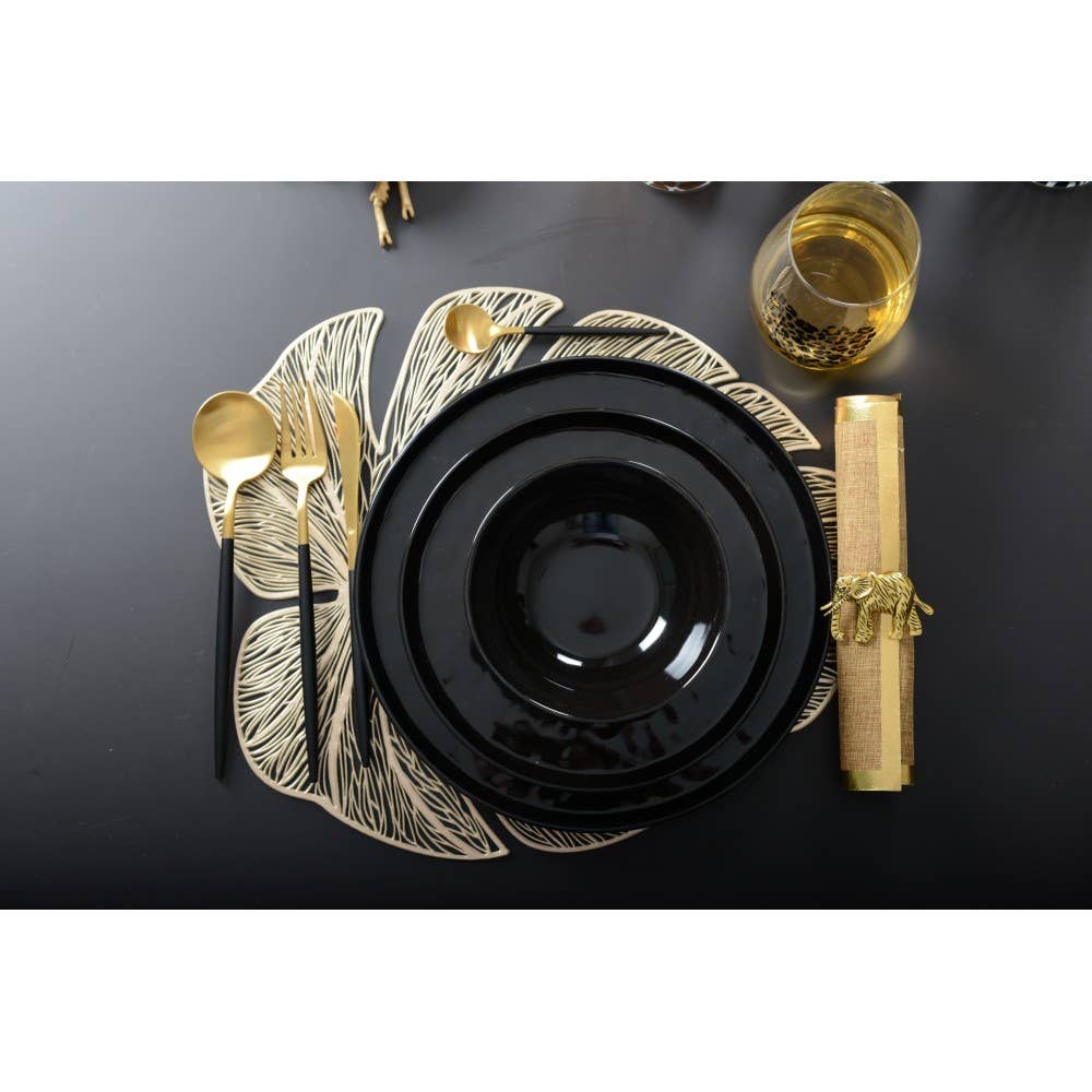 AULICA - Wholesale Assorted Cutlery Set - 24-piece gold and black cutlery set2