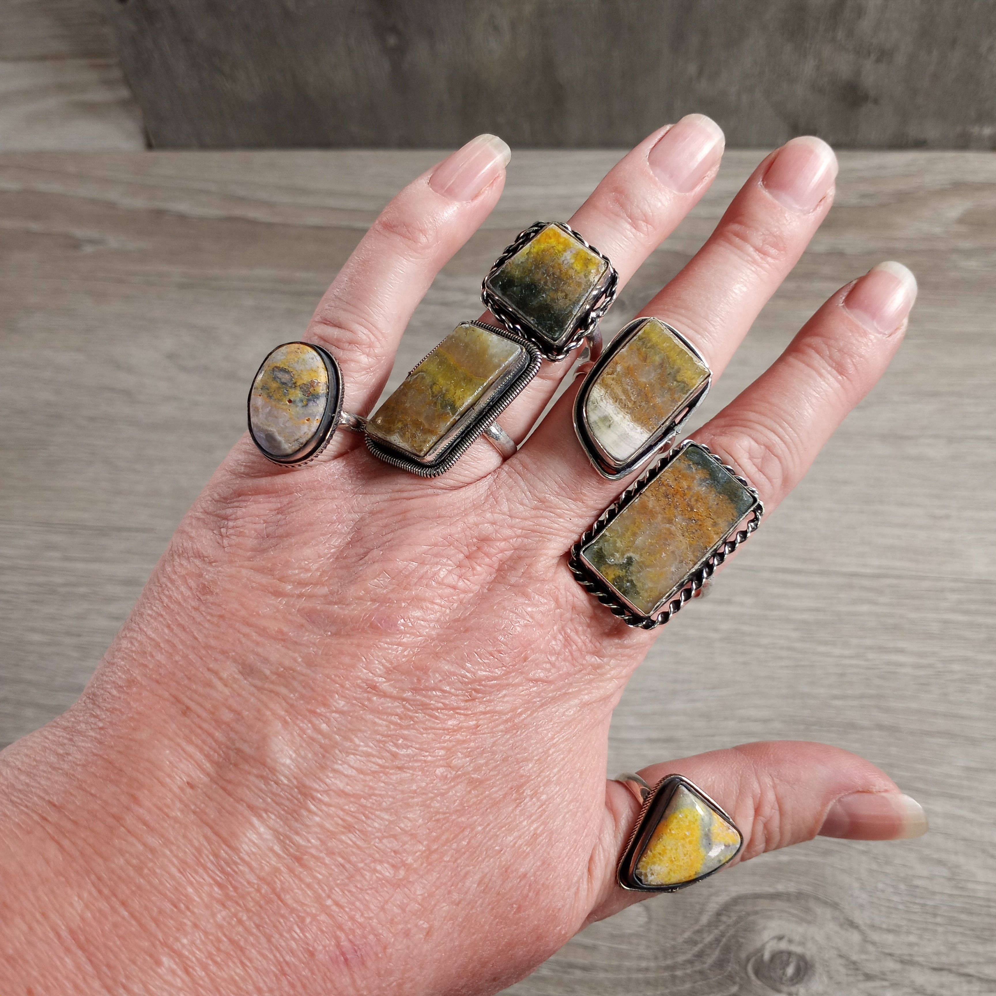 Keystone Crystals - Wholesale Cocktail/Statement Ring - Assorted Gemstone Rings in Pot Metal – Mixed Sizes10