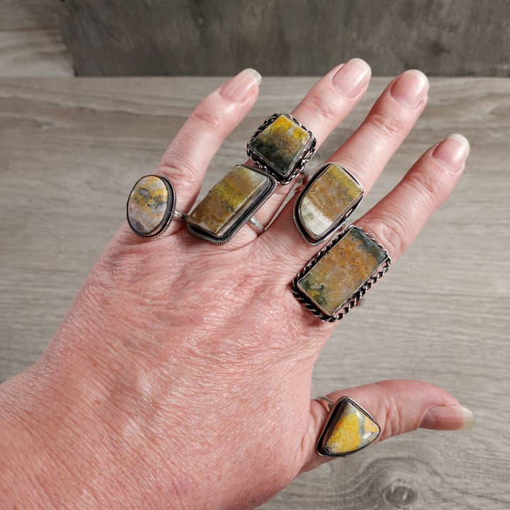 Keystone Crystals - Wholesale Cocktail/statement ring - Assorted Gemstone Rings in Pot Metal – Mixed Sizes15