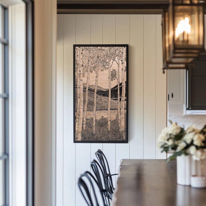 Aspen Trees Engraved Illustration for wholesale by Benoit's Design Co.