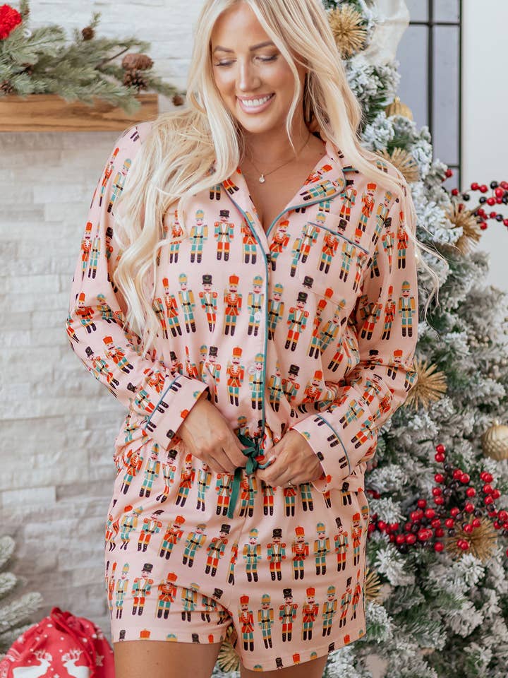 Pink Josiva 2pcs Pajama Short Set for wholesale on Faire