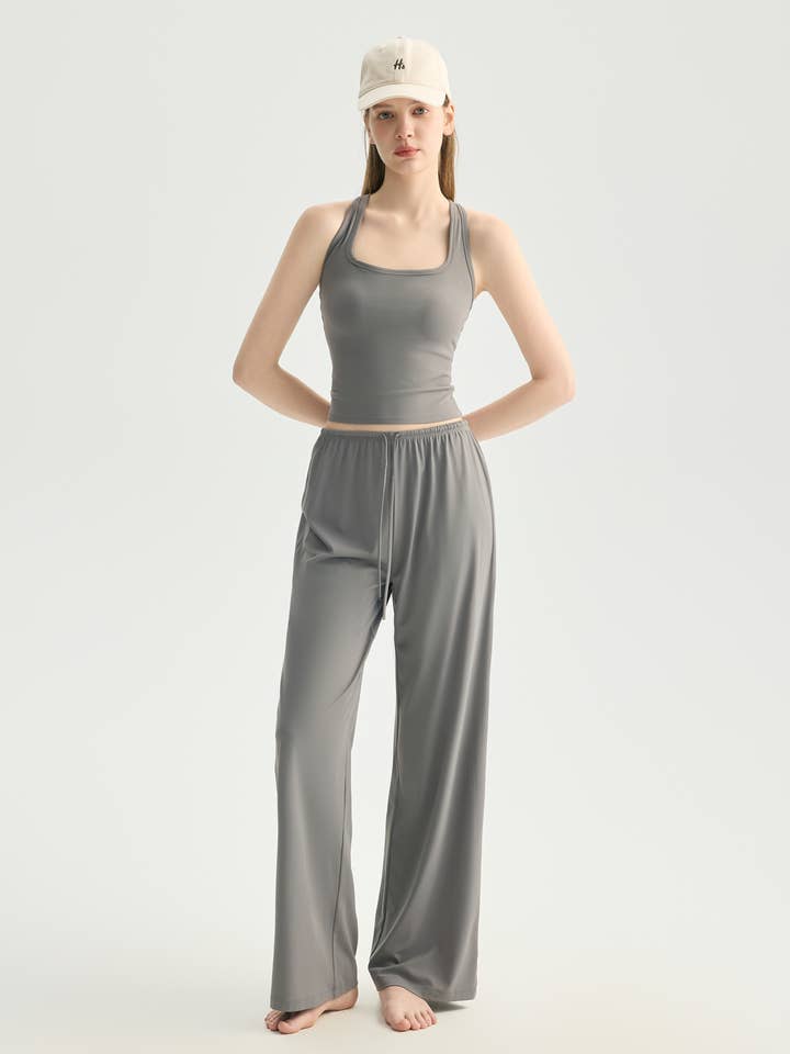 Nadine Molded Cup Top and Loose Fit Pant Activewear Set for wholesale by 91thelabel