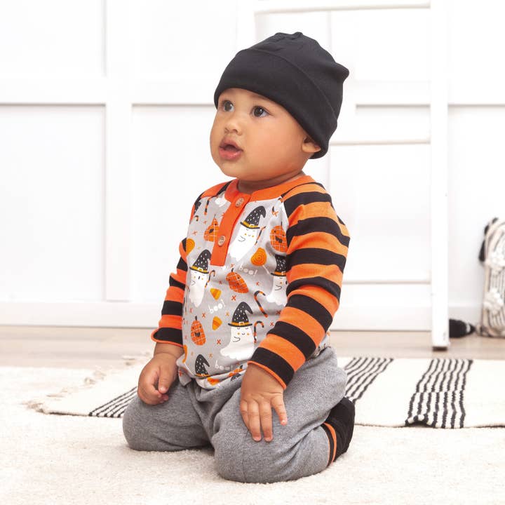 Set de bambú Halloween Boo para bebé para venta al por mayor de Tesa Babe