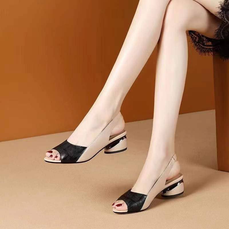 Naomi's Happy Place Shop - Wholesale Low Heels - Women's - Women Mid Heels Sandals Chunky Fashion Casual Shoes Women Summer  Walking Shoes0