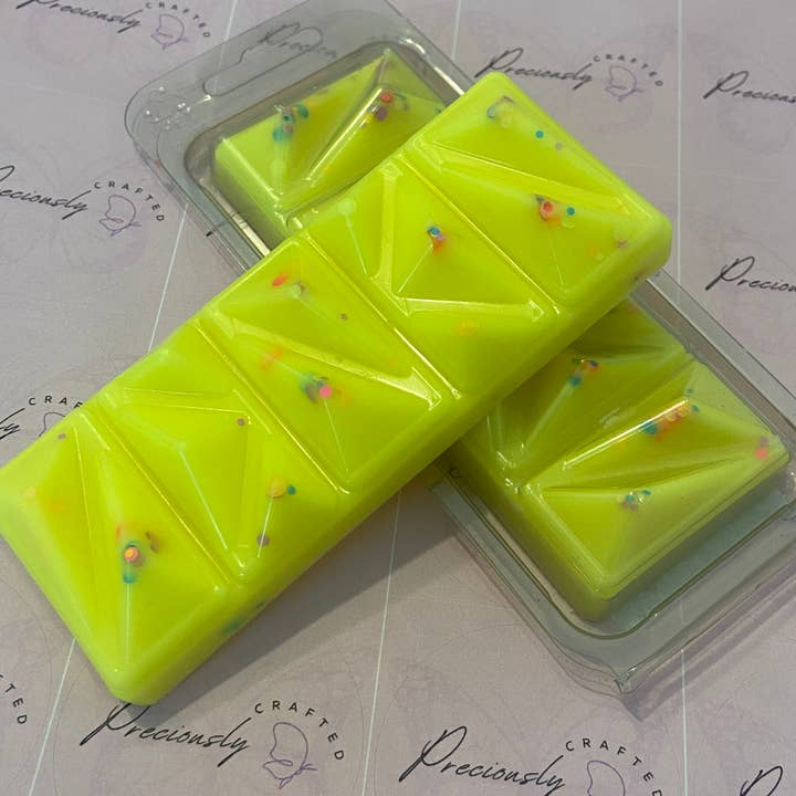 Sherbet Lemon wax melt bar for wholesale by Preciously Crafted