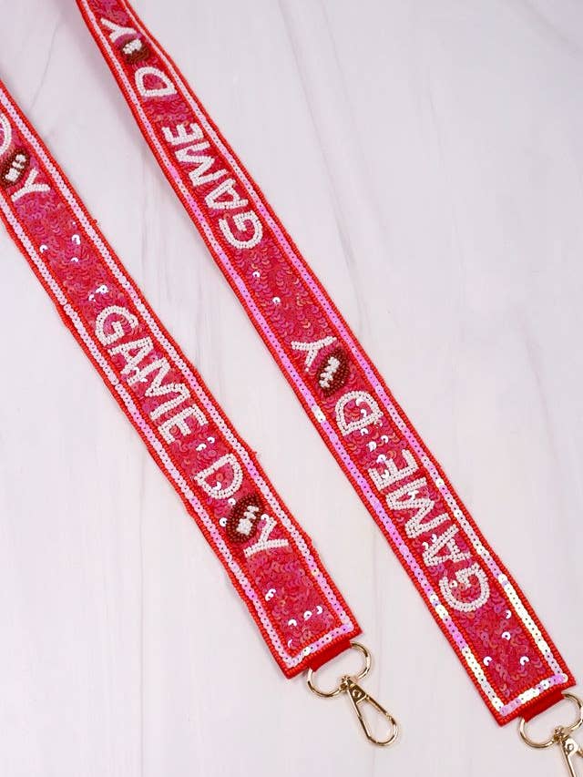 Game Day Sequin Strap RED for wholesale by Caroline Hill