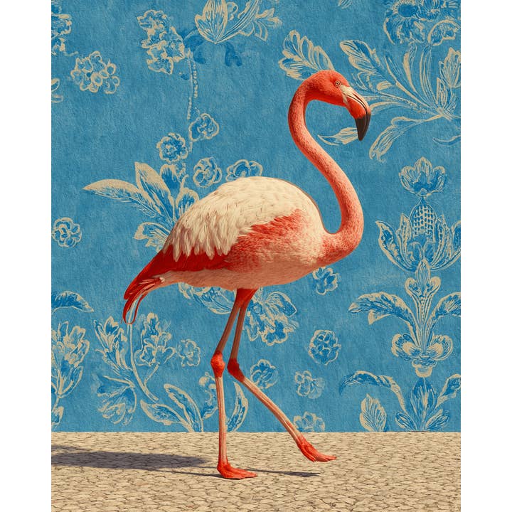 Vintage Flamingo - Zoo Animals - Biophilic Wildlife Art Print - 8"x10" Artwork for 11"x14" Frame and other Purchase Wholesale flamingo candles. Free Returns & Net 60 Terms on Faire trending on Faire.