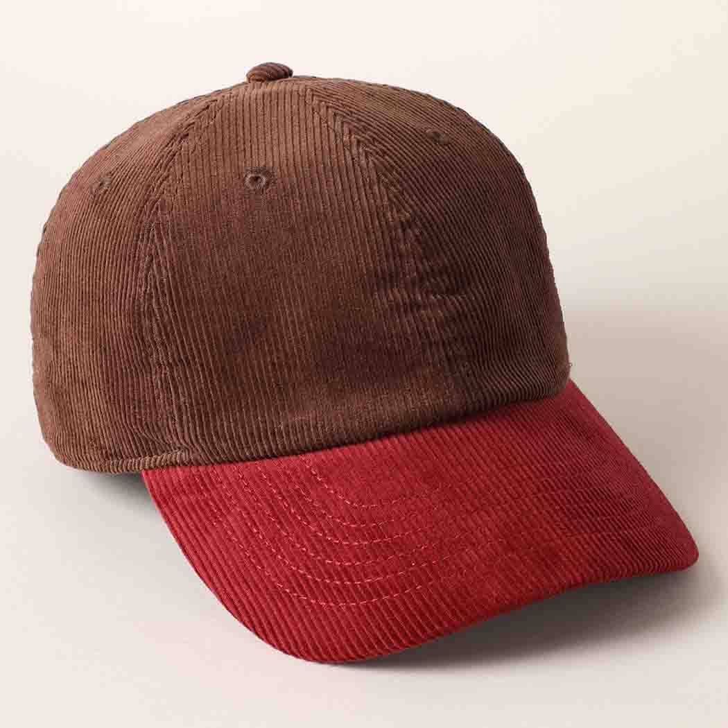 Fashion City - Wholesale Baseball Cap - Unisex - Corduroy Two-Tone Adjustable Baseball Cap6